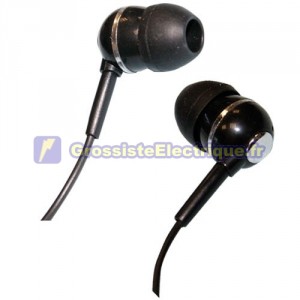 Stereo Headset bouton de silicone, 10mm 1,2 m.Jack 3,5 mm noir.
