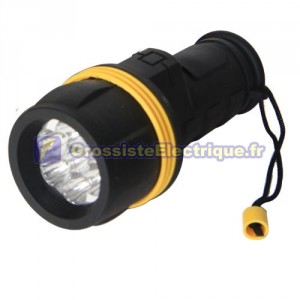 Lanterne en caoutchouc résistant à l'eau 3 LED, noir - boîtier rigide.