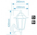 Aluminium lanterne de jardin - Appliquer 6 faces noires