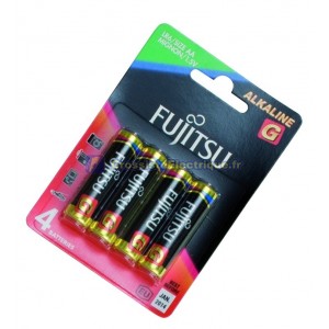 Boîte de 10 blisters de 4 unités LR06 piles alcalines AA 1,5 V / Fujitsu