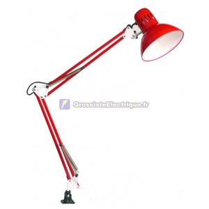Lampe de bureau lampe à incandescence Flexo rouge avec pince pour table