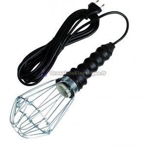 Industriel rack portable fil de la lampe et le crochet, poignée isolante en caoutchouc 230V-50Hz.